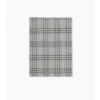 Wide Check Wool Silk Blend Scarf