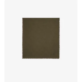 Wide Check Wool Silk Scarf
