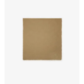 Wide Check Wool Silk Scarf
