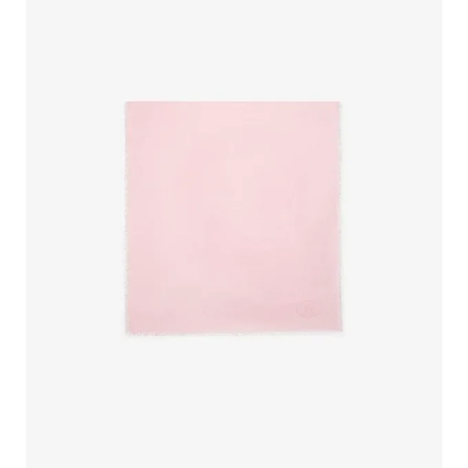Wide Check Wool Silk Scarf