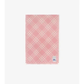 Wide Check Wool Silk Scarf