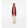 Wide Check Wool Silk Scarf