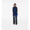 Wide Check Wool Silk Scarf