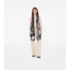 Wide Check Wool Silk Scarf