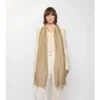 Wide Check Wool Silk Scarf
