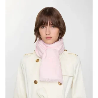 Wide Check Wool Silk Scarf