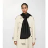 Wide Check Wool Silk Scarf