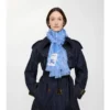 Wide Check Wool Silk Scarf
