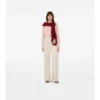 Wide Check Wool Silk Scarf