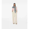 Wide Check Wool Silk Scarf