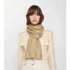 Wide Check Wool Silk Scarf