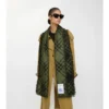Wide Check Wool Silk Scarf