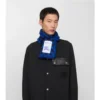 Wide Check Wool Silk Scarf