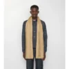 Wide Check Wool Silk Scarf