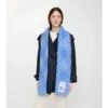 Wide Check Wool Silk Scarf