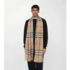 Wide Check Wool Silk Scarf