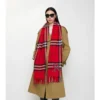 Wide Cross Stitch Ekd Check Cashmere Scarf