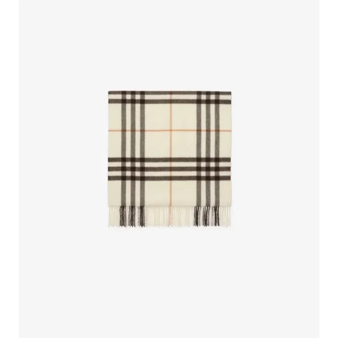 Wide Cross Stitch Ekd Check Cashmere Scarf