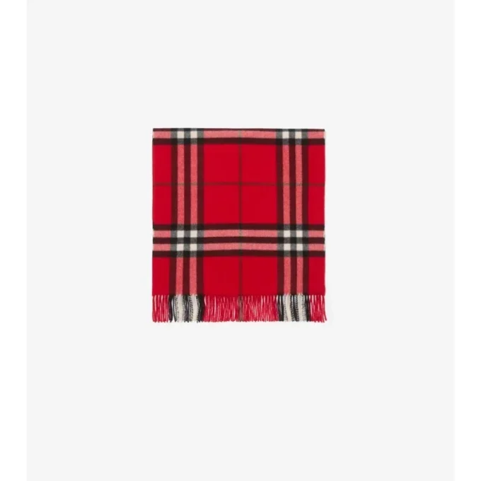 Wide Cross Stitch Ekd Check Cashmere Scarf