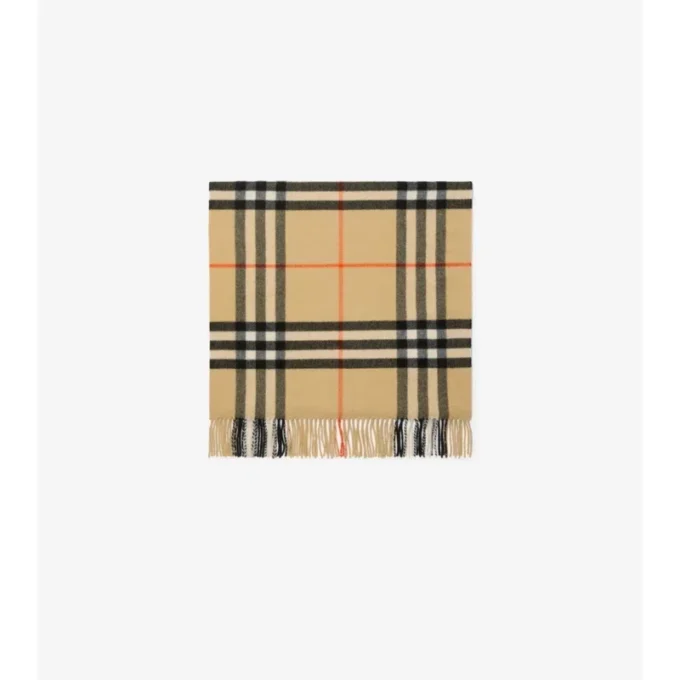 Wide Cross Stitch Ekd Check Cashmere Scarf