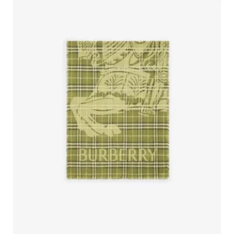Wide Ekd Check Wool Silk Scarf