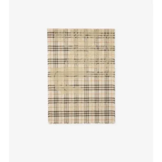Wide Ekd Check Wool Silk Scarf
