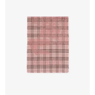 Wide Ekd Check Wool Silk Scarf