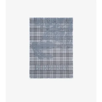 Wide Ekd Check Wool Silk Scarf