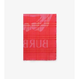 Wide Ekd Check Wool Silk Scarf