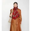 Wide Ekd Check Wool Silk Scarf