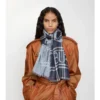 Wide Ekd Check Wool Silk Scarf
