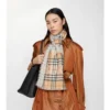 Wide Ekd Check Wool Silk Scarf