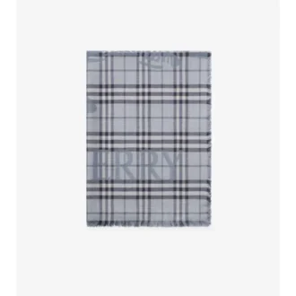 Wide Ekd Check Wool Silk Scarf
