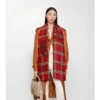 Wide Ekd Check Wool Silk Scarf