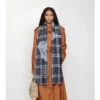 Wide Ekd Check Wool Silk Scarf