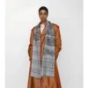 Wide Ekd Check Wool Silk Scarf