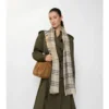 Wide Ekd Check Wool Silk Scarf