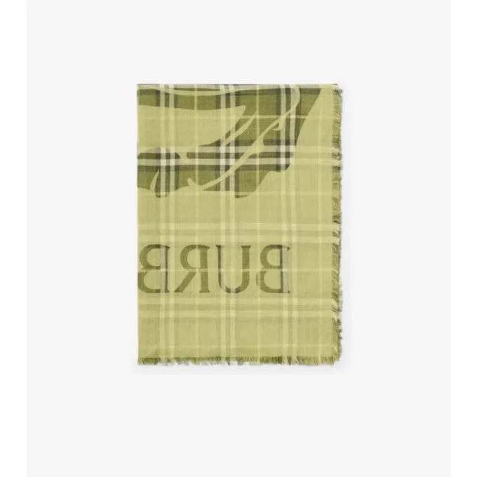 Wide Ekd Check Wool Silk Scarf