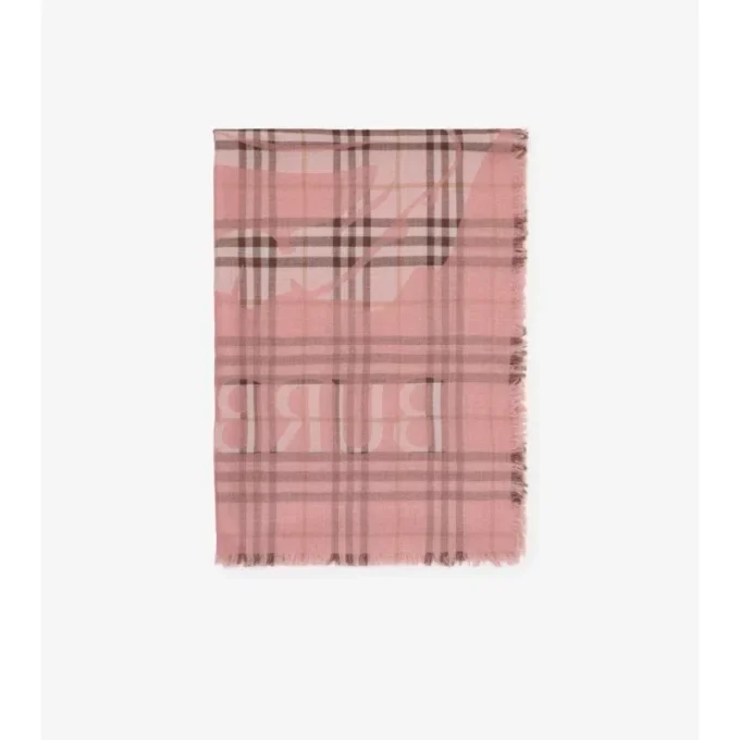 Wide Ekd Check Wool Silk Scarf