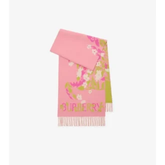 Wide Floral Ekd Cashmere Scarf