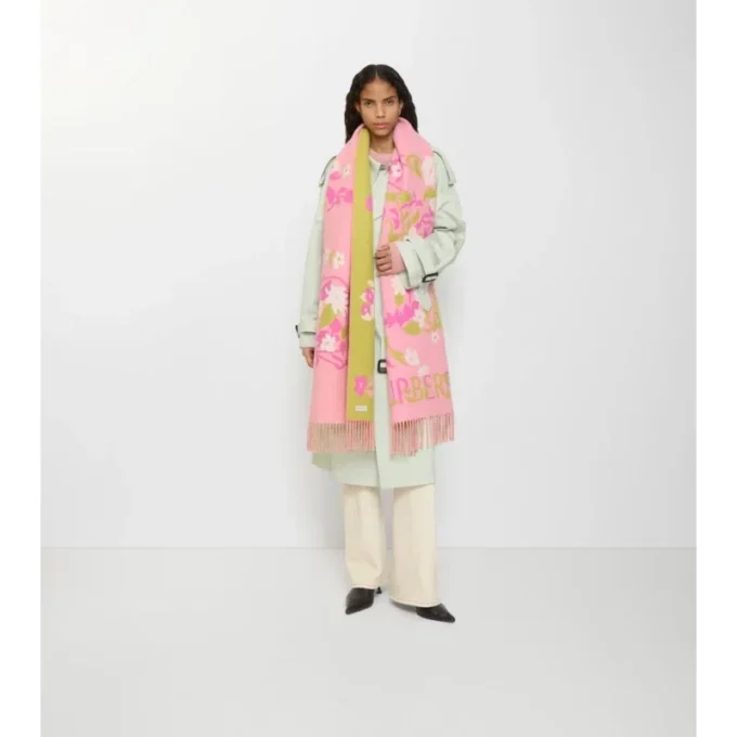 Wide Floral Ekd Cashmere Scarf