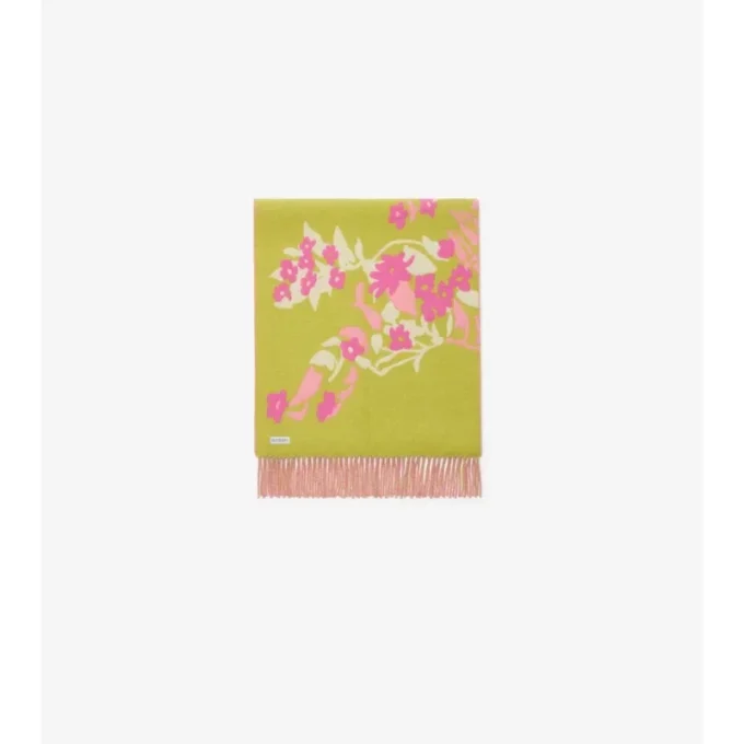 Wide Floral Ekd Cashmere Scarf