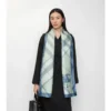 Wide Watercolour Check Silk Scarf