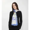 Wide Watercolour Check Silk Scarf