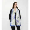 Wide Watercolour Check Silk Scarf